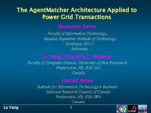 The Agent Matcher Architecture Applied to Power Grid