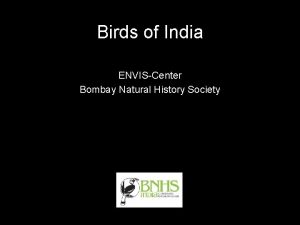 Birds of India ENVISCenter Bombay Natural History Society