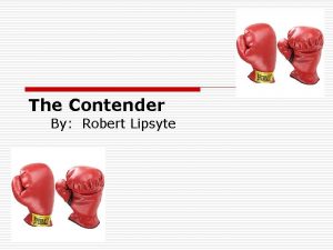 Author of the contender Author of the contender