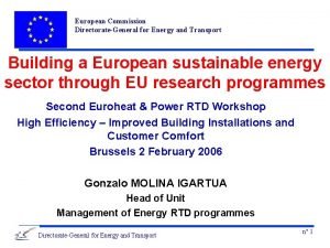 European Commission DirectorateGeneral for Energy and Transport Building