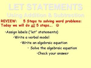 Let statement
