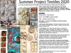 Summer textiles