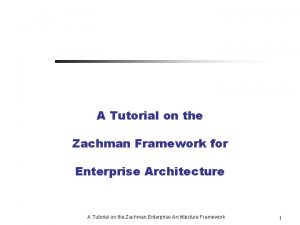 Zachman framework for dummies