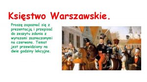 Księstwo warszawskie prezentacja