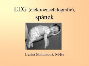 EEG elektroencefalografie spnek Lenka Malinkov MBi Elektro Encefalo
