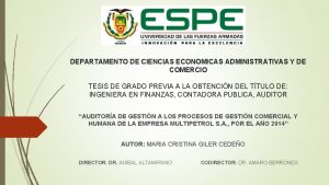 DEPARTAMENTO DE CIENCIAS ECONOMICAS ADMINISTRATIVAS Y DE COMERCIO