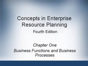 Concepts in Enterprise Resource Planning Fourth Edition Chapter