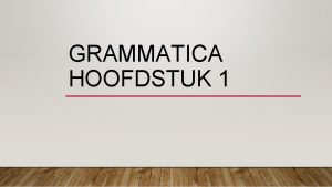 Werkwoord Werkwoord