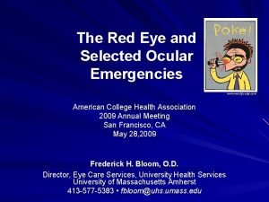 Ocular emergency definition