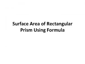 Formula for the surface area of rectangular prism