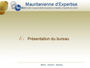 Mauritanienne dExpertise Socit responsabilit dexpertise comptable daudit et