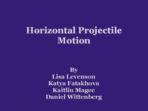 Horizontal Projectile Motion By Lisa Levenson Katya Fatakhova