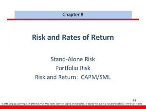 Chapter 8 Risk and Rates of Return StandAlone