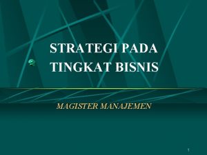 Strategi tingkat bisnis
