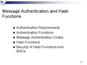 Message authentication requirements