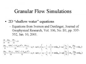 Shallow water equations python