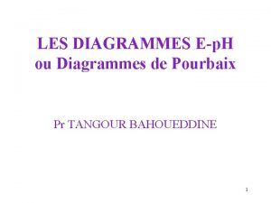 LES DIAGRAMMES Ep H ou Diagrammes de Pourbaix
