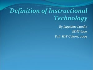 Definition of instructional technology