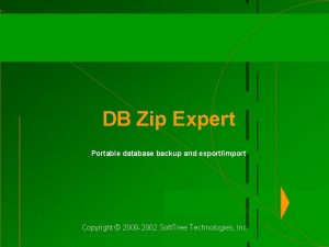 DB Zip Expert Portable database backup and exportimport