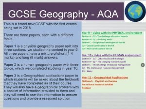 GCSE Geography AQA This is a brand new