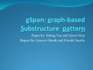 g Span graphbased Substructure pattern Paper by Xifeng