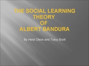 Social learning theory example Social learning theory example