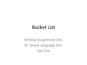 Bucket list writing assignment