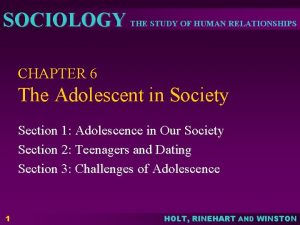Sociology the study of human relationships