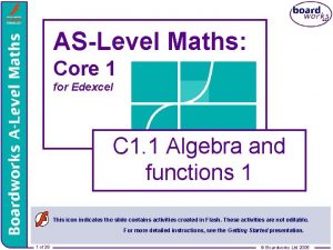 ASLevel Maths Core 1 for Edexcel C 1 ASLevel Maths Core 1 for Edexcel C 1