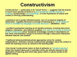 Social constructivist meaning