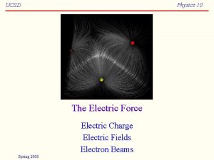 Physics 10 UCSD The Electric Force Electric Charge