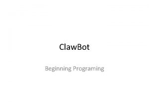 Claw Bot Beginning Programing Starting ROBOTC Start menu