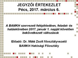 JEGYZI RTEKEZLET Pcs 2017 mrcius 6 A BAMKH