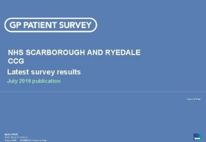 NHS SCARBOROUGH AND RYEDALE CCG Latest survey results