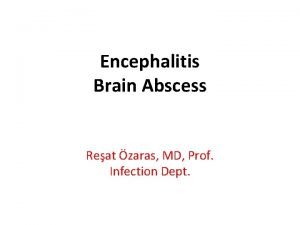 Encephalitis Brain Abscess Reat zaras MD Prof Infection