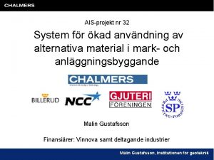 AISprojekt nr 32 System fr kad anvndning av