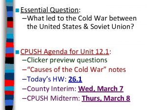 How long did the cold war last