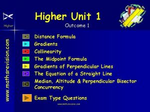 Higher Unit 1 www mathsrevision com Higher Outcome