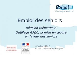 Emploi des seniors Runion thmatique Outillage GPEC la