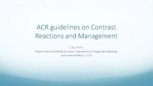 Acr contrast reaction card