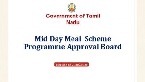 Government of Tamil Nadu Mid Day Meal Scheme