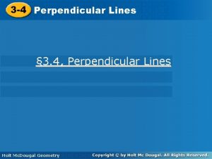 Perpendicular lines