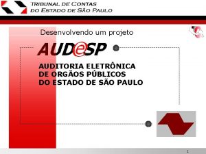 Desenvolvendo um projeto AUDITORIA ELETRNICA DE ORGOS PBLICOS