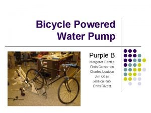 Bicycle powered water pump