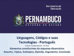 Linguagens Cdigos e suas Tecnologias Portugus Ensino Fundamental