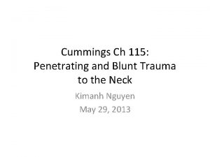 Cummings Ch 115 Penetrating and Blunt Trauma to