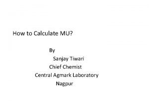 How to Calculate MU By Sanjay Tiwari Chief