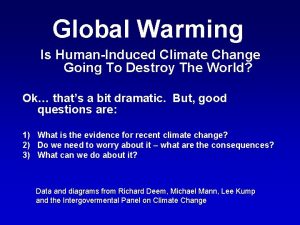 Global Warming Is HumanInduced Climate Change Going To