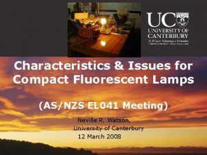 Characteristics Issues for Compact Fluorescent Lamps ASNZS EL