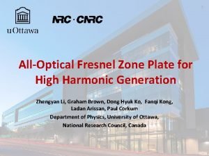 1 AllOptical Fresnel Zone Plate for High Harmonic